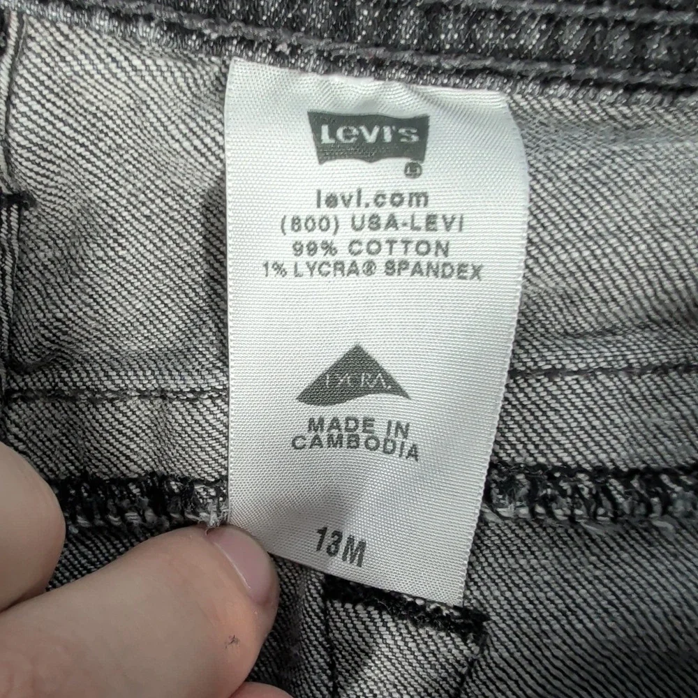 Levis‎ Jeans Womens 13M Black Ripped Denim Low Rise Distressed Straight Leg